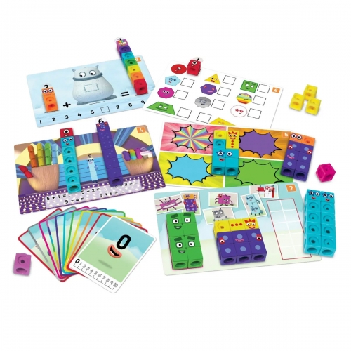 Klocki, Kostki Matematyczne, Zestaw Edukacyjny 1-10, MathLink Cubes, Numberblocks