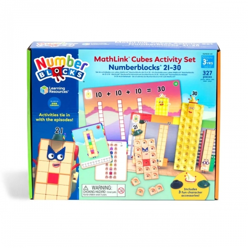 Klocki, Kostki matematyczne, Zestaw edukacyjny 21-30, MathLink Cubes, Numberblocks