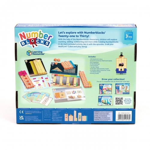 Klocki, Kostki matematyczne, Zestaw edukacyjny 21-30, MathLink Cubes, Numberblocks