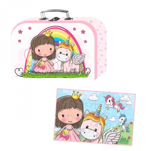 Puzzle dla dzieci w walizce, 24 el. Lillie i Ellie
