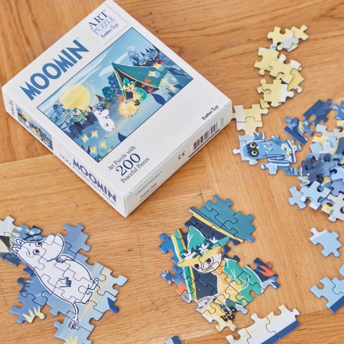 Puzzle Artystyczne, Muminki, 200 el. - Niebieskie