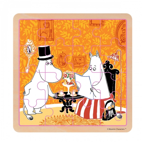 Drewniane Puzzle,16 el. Muminki - Czas na herbatkę