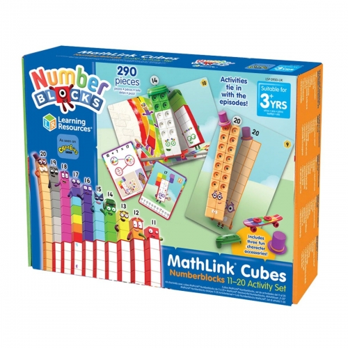 Klocki, Kostki matematyczne, Zestaw edukacyjny 11-20, MathLink Cubes, Numberblocks
