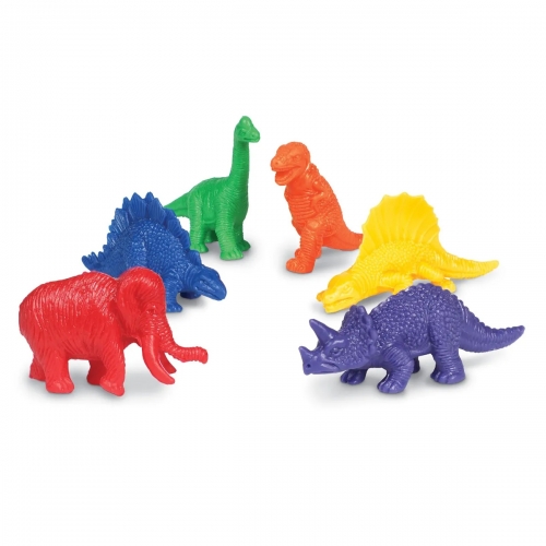 Figurki do nauki liczenia, kolorów i kształtów, Mini Dino, Zestaw 108 szt.