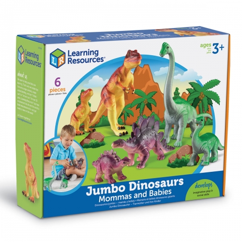 Duże Figurki, Mamy i Dzieci, Dinozaury, Zestaw 6 szt.