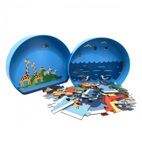 Puzzle dla dzieci w ozdobnym pudełku, 36 el., Arka Noego