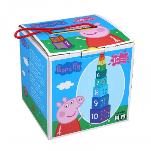 Wieża Kartonowa, Piramida, 10 klocków, Świnka Peppa