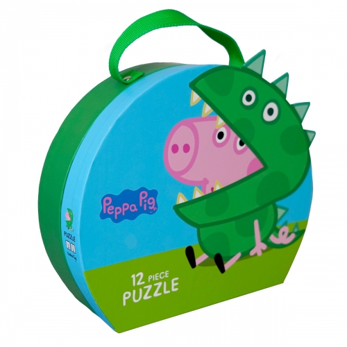 Puzzle w Ozdobnym Pudełku - Walizce, George, 12 el., Świnka Peppa