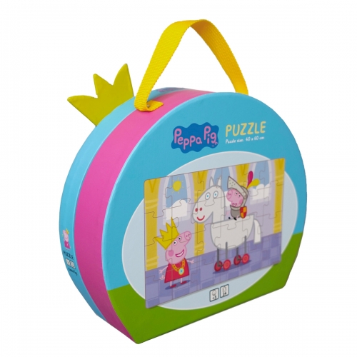 Puzzle w Ozdobnym Pudełku -  Walizce, Księżniczka, 24 el., Świnka Peppa