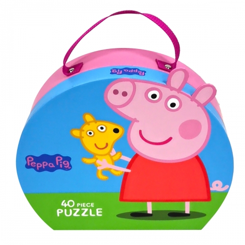 Puzzle w Ozdobnym  Pudełku - Walizce, Teddy, 40 el., Świnka Peppa