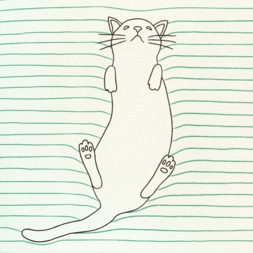 Mały Zeszyt - Koty - Feline Fine (Green)