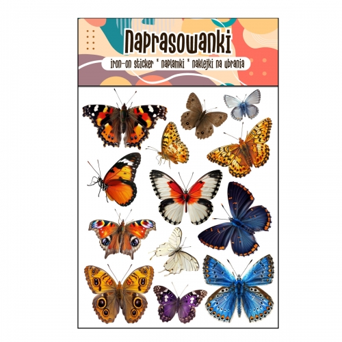 Naprasowanki, Naplamki, Termo Naklejki na Ubrania DTF - Motyle
