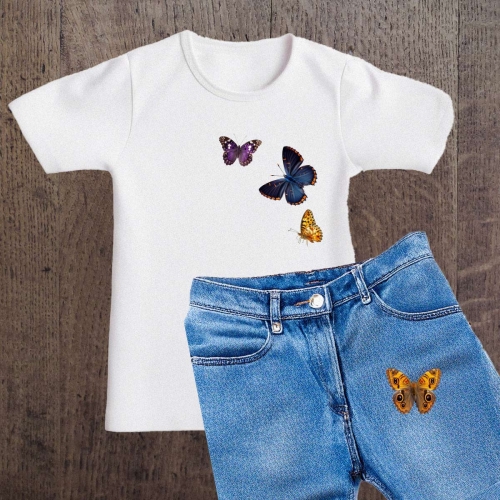 Naprasowanki, Naplamki, Termo Naklejki na Ubrania DTF - Motyle