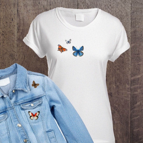 Naprasowanki, Naplamki, Termo Naklejki na Ubrania DTF - Motyle