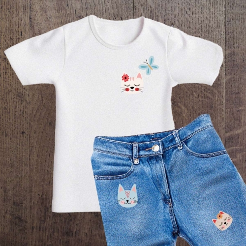 Naprasowanki, Naplamki, Termo Naklejki na Ubrania DTF - Kotki