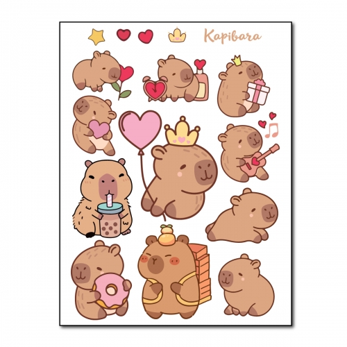 Naprasowanki, Naplamki, Termo Naklejki na Ubrania DTF - Kapibara