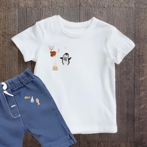 Naprasowanki, Naplamki, Termo Naklejki na Ubrania DTF - Zwierzątka Arktyczne