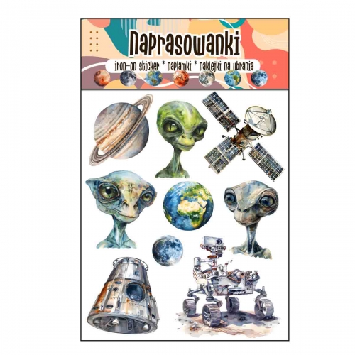 Naprasowanki, Naplamki, Termo Naklejki na Ubrania DTF - Kosmos 2