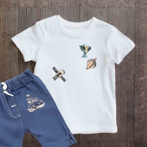 Naprasowanki, Naplamki, Termo Naklejki na Ubrania DTF - Kosmos 2