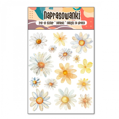 Naprasowanki, Naplamki, Termo Naklejki na Ubrania DTF - Stokrotki