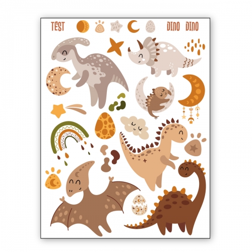 Naprasowanki, Naplamki, Termo Naklejki na Ubrania DTF - Dinozaury