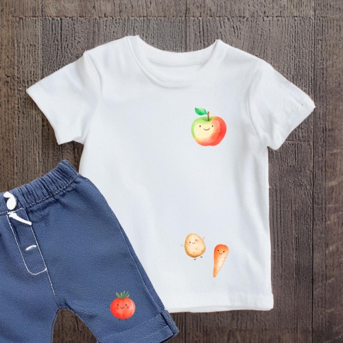 Naprasowanki, Naplamki, Termo Naklejki na Ubrania DTF - Owoce i Warzywa