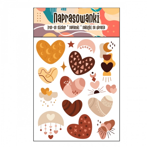 Naprasowanki, Naplamki, Termo Naklejki na Ubrania DTF - Serca