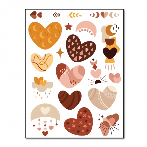 Naprasowanki, Naplamki, Termo Naklejki na Ubrania DTF - Serca