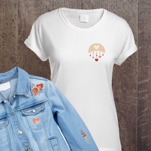 Naprasowanki, Naplamki, Termo Naklejki na Ubrania DTF - Serca