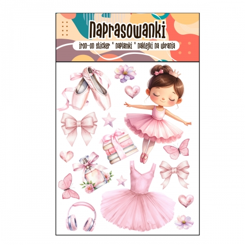 Naprasowanki, Naplamki, Termo Naklejki na Ubrania DTF - Baletnica
