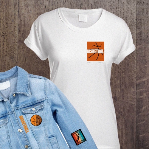 Naprasowanki, Naplamki, Termo Naklejki na Ubrania DTF - Koszykówka 10el.