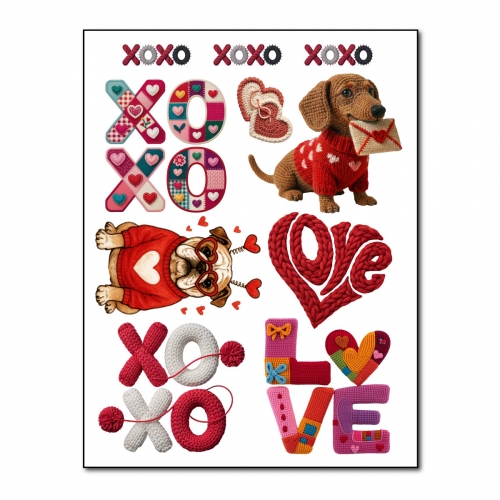 Naprasowanki, Naplamki, Termo Naklejki na Ubrania DTF - XOXO, Jamnik