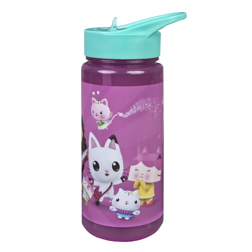 Butelka ze Słomką, Bidon dla dzieci, 500 ml, Koci Domek Gabi