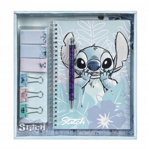 Zestaw Przyborów Szkolnych 8 el. - Pamiętnik, Długopis, Akcesoria - Lilo i Stitch