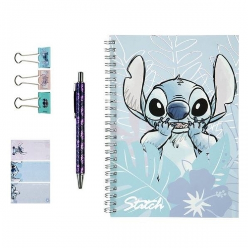 Zestaw Przyborów Szkolnych 8 el. - Pamiętnik, Długopis, Akcesoria - Lilo i Stitch