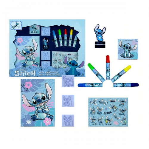 Duże Stemple, Stempel Figurka 2D, Flamastry, Naklejki, Zestaw Kreatywny, Stitch