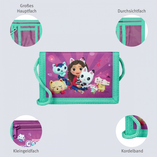 Portfel Zamykany na Rzep, Saszetka, dla dzieci, Koci Domek Gabi