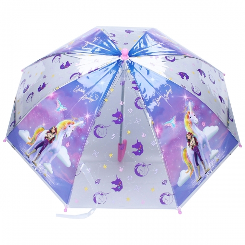 Parasol dziecięcy Unicorn Academy Rainy Days, Jednorożec, 71cm, fioletowy